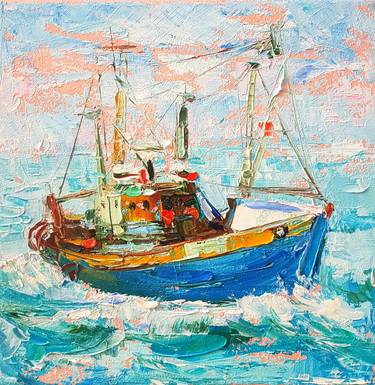 Print of Impressionism Boat Paintings by Margarita Manoli