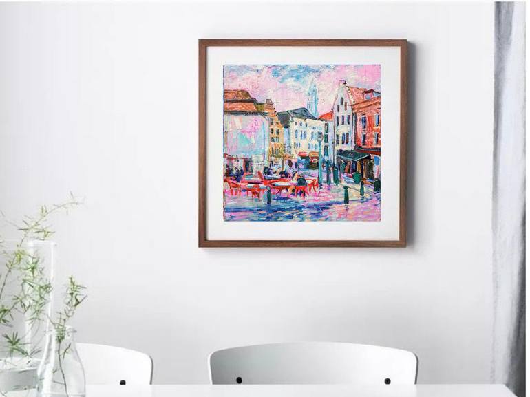 Original Abstract Architecture Painting by Margarita Manoli