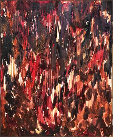 "cherry + leather + dark char" Art of Taste Contemporary Art by Abstract Expressionist Penelope Moore thumb