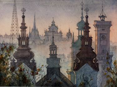 Original Architecture Painting by Roman Dumanskyj