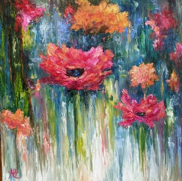 Original Abstract Floral Paintings by April Huguenin