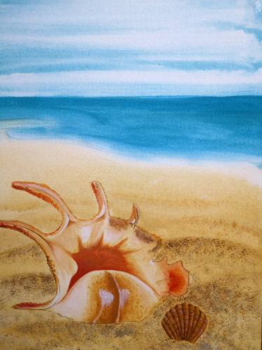 Print of Realism Beach Paintings by Liudmyla Bukhantseva