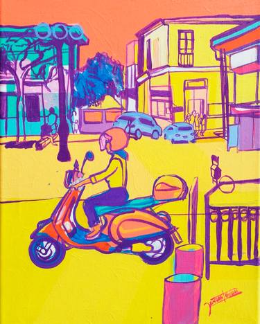 Print of Expressionism Motorcycle Paintings by gustavo leutun