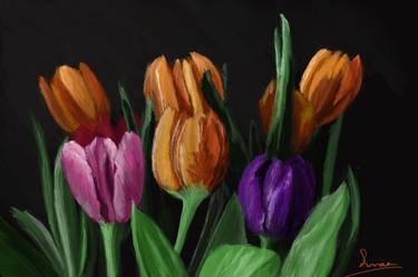 Print of Fine Art Floral Paintings by Susaan's Art