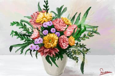 Bouquet of Flowers in a Vase thumb