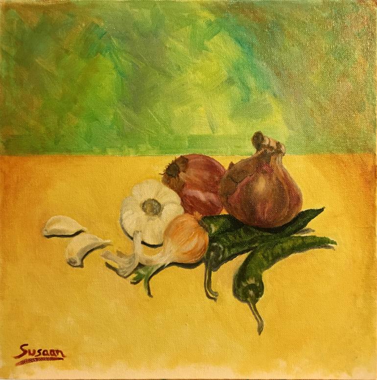 Original watercolor painting of pink garlic from Provence, unique watercolor , still life 2024