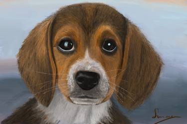 Print of Fine Art Dogs Paintings by Susaan's Art