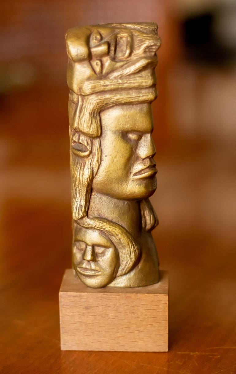 Original Expressionism People Sculpture by Michalis Kevgas