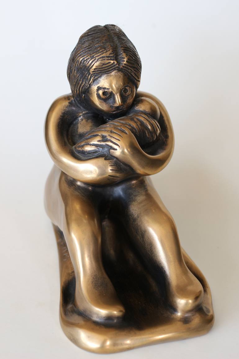 Original Figurative Love Sculpture by Michalis Kevgas