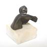 A micro sculpture of an upper body in a position of despair.

Inspired from the ancient drama.

Βronze figurine made by wax method with patina on a marble base.