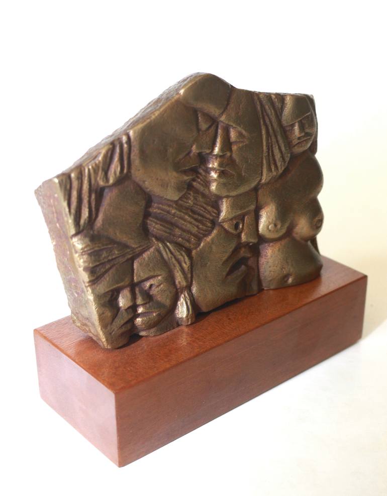 Original Expressionism People Sculpture by Michalis Kevgas
