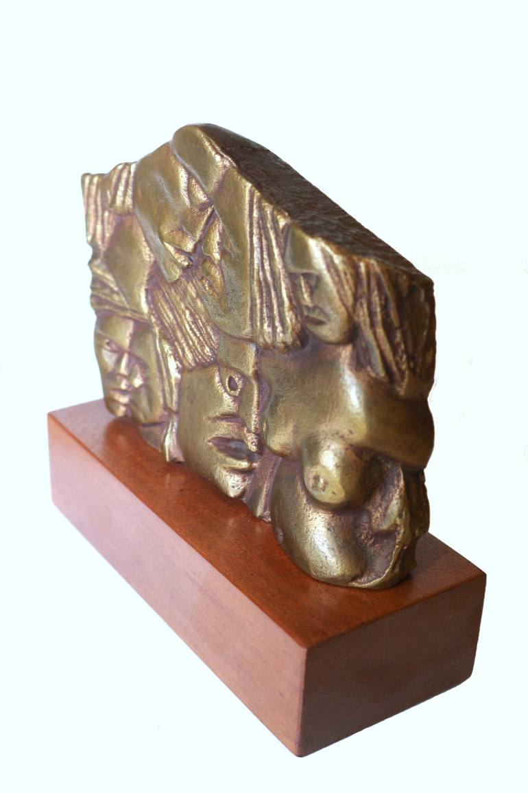 Original Expressionism People Sculpture by Michalis Kevgas