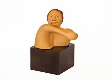 Dancing child on painted clay thumb