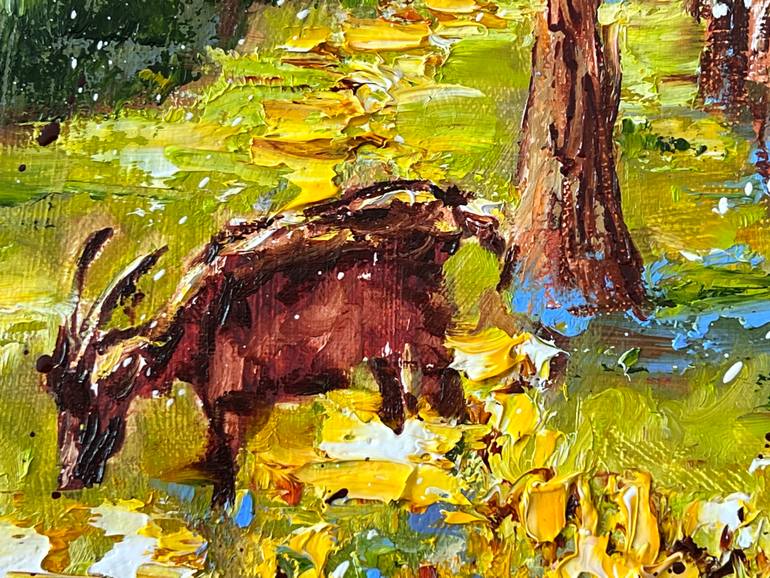 Original Impressionism Animal Painting by Diana Malivani