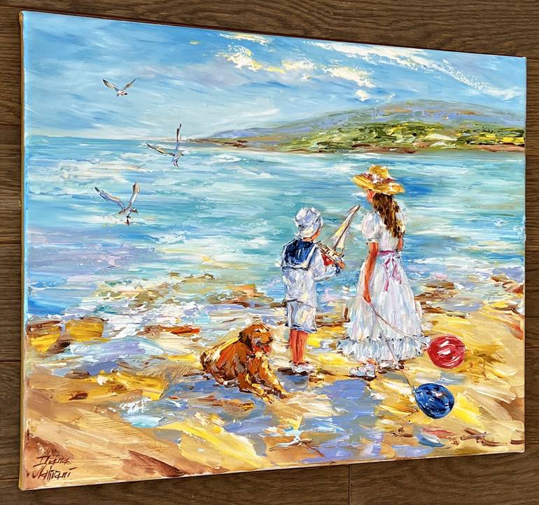 Original Impressionism Seascape Painting by Diana Malivani