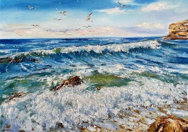 Original Impressionism Seascape Paintings by Diana Malivani