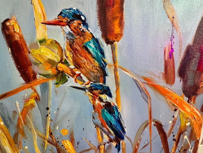 Original Impressionism Animal Painting by Diana Malivani