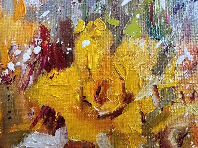 Original Impressionism Floral Painting by Diana Malivani