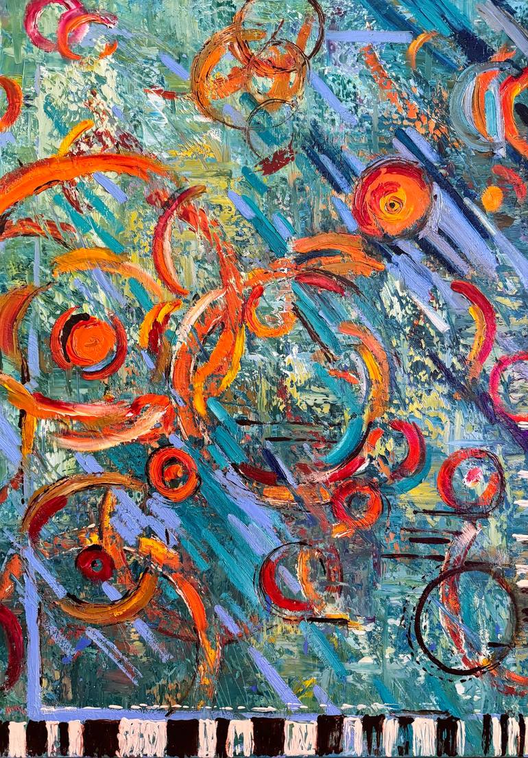 Original Abstract Painting by Diana Malivani | Abstract Art on Canvas | The Lake of Rings