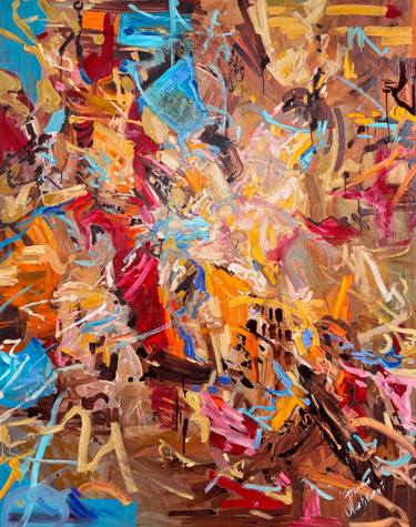 Original Abstract Expressionism Abstract Painting by Diana Malivani