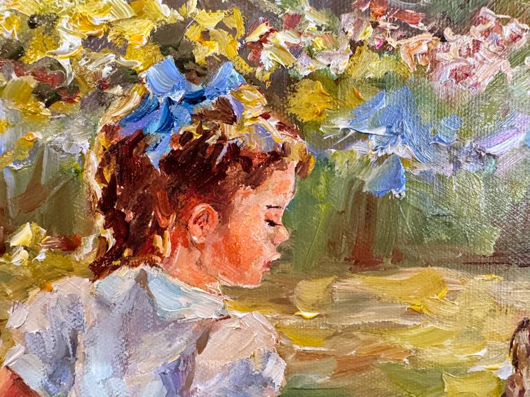 Original Impressionism People Painting by Diana Malivani