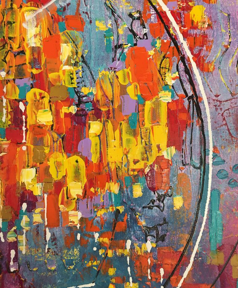 Original Abstract Science/Technology Painting by Diana Malivani