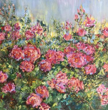 Original Impressionism Garden Paintings by Diana Malivani