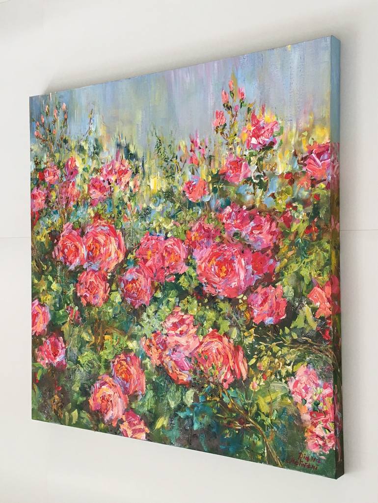 Original Impressionism Garden Painting by Diana Malivani