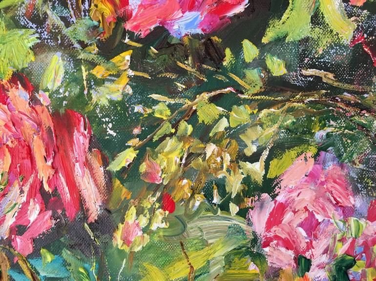 Original Impressionism Garden Painting by Diana Malivani