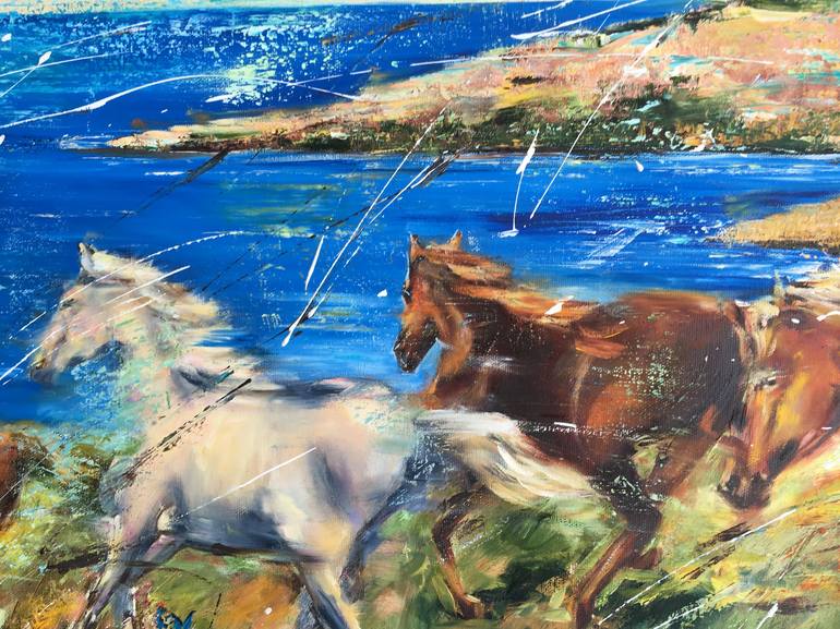 Original Figurative Horse Painting by Diana Malivani