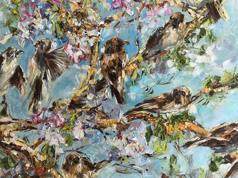 Original Impressionism Animal Painting by Diana Malivani