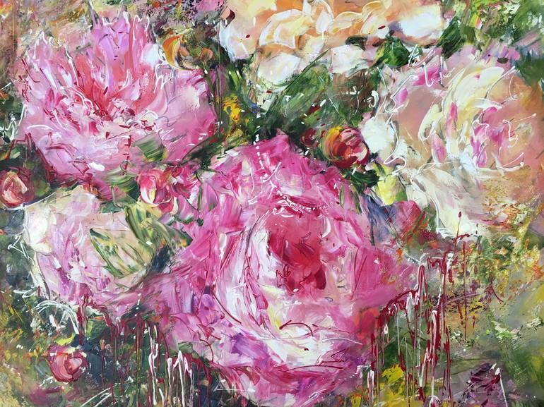 Original Impressionism Floral Painting by Diana Malivani