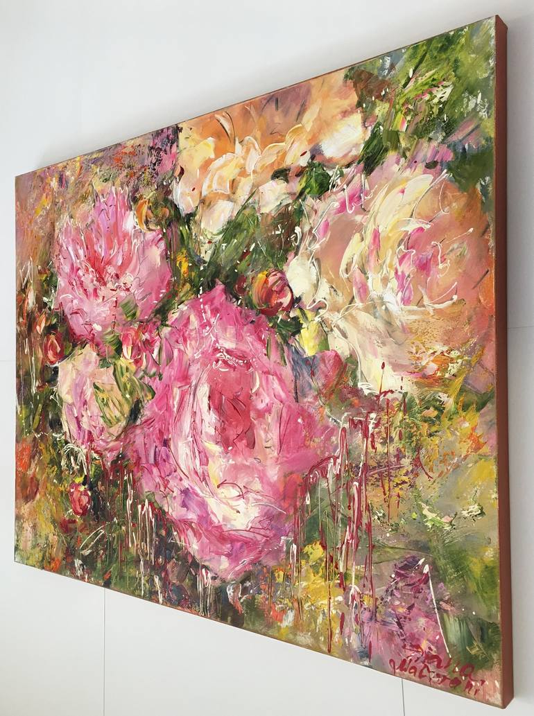 Original Impressionism Floral Painting by Diana Malivani