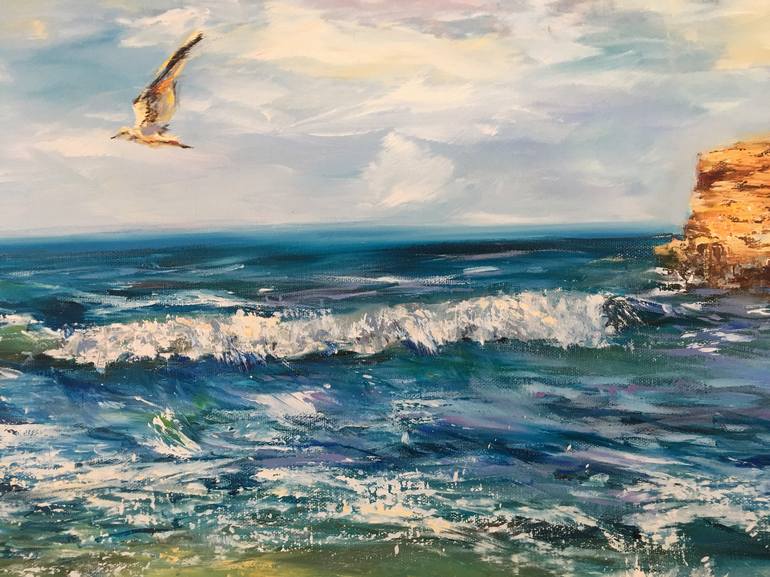 Original Impressionism Seascape Painting by Diana Malivani