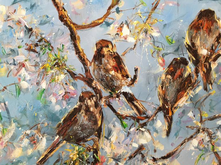 Original Impressionism Animal Painting by Diana Malivani