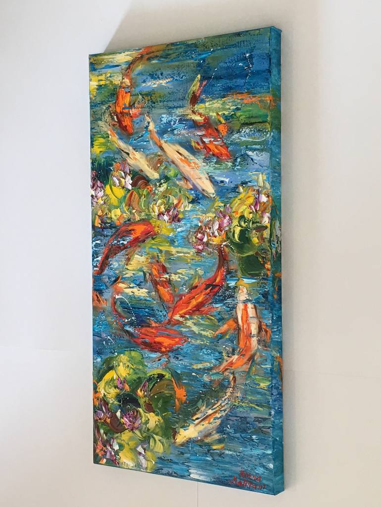 Original Impressionism Fish Painting by Diana Malivani