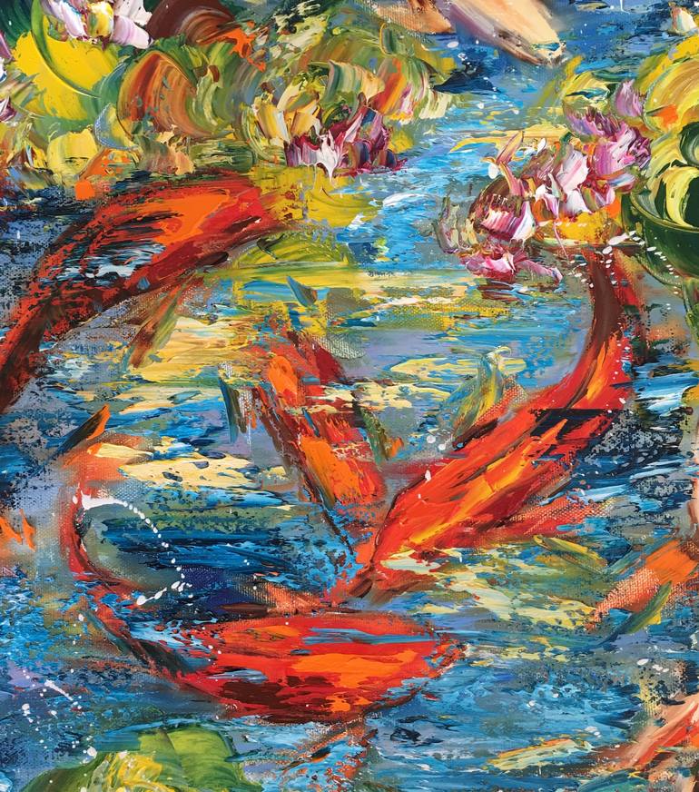 Original Impressionism Fish Painting by Diana Malivani