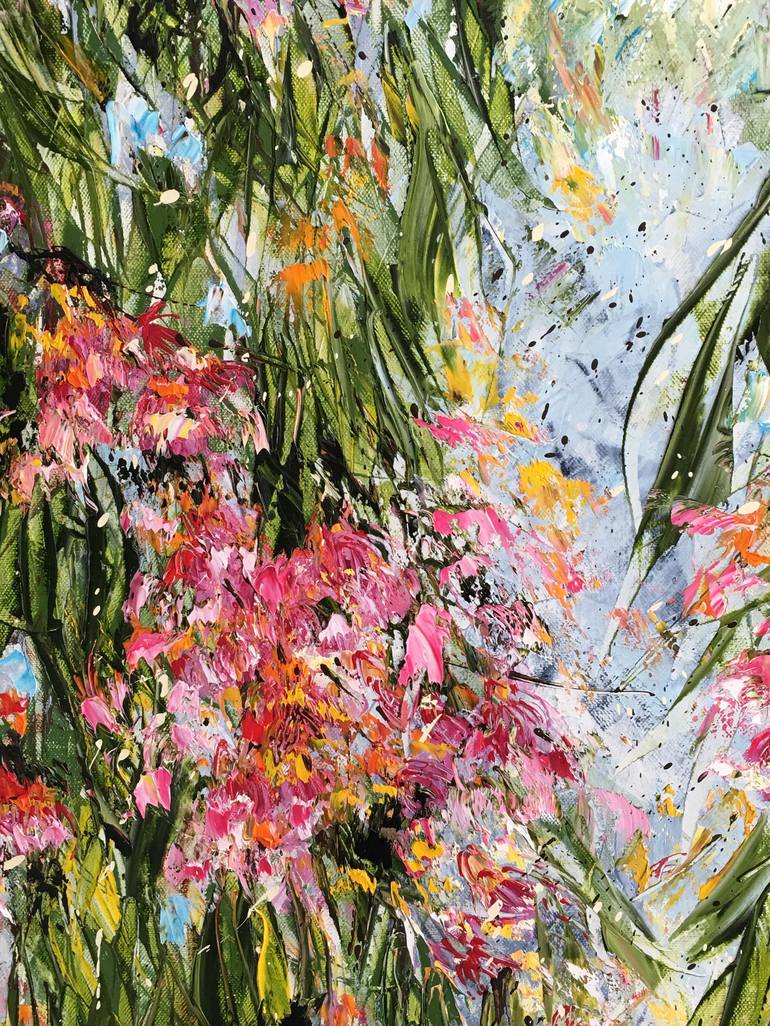 Original Impressionism Garden Painting by Diana Malivani