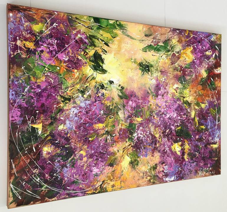 Original Impressionism Garden Painting by Diana Malivani