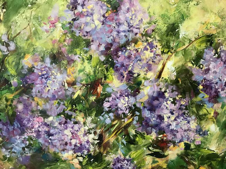 Original Impressionism Garden Painting by Diana Malivani