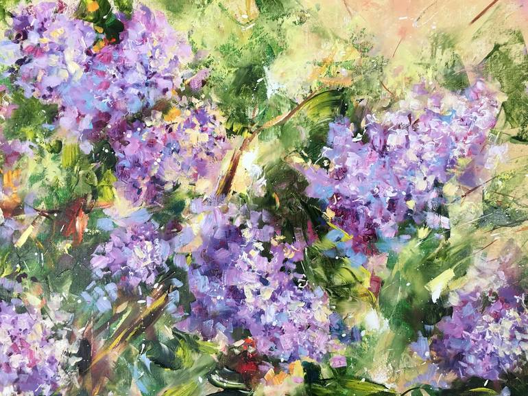 Original Impressionism Garden Painting by Diana Malivani