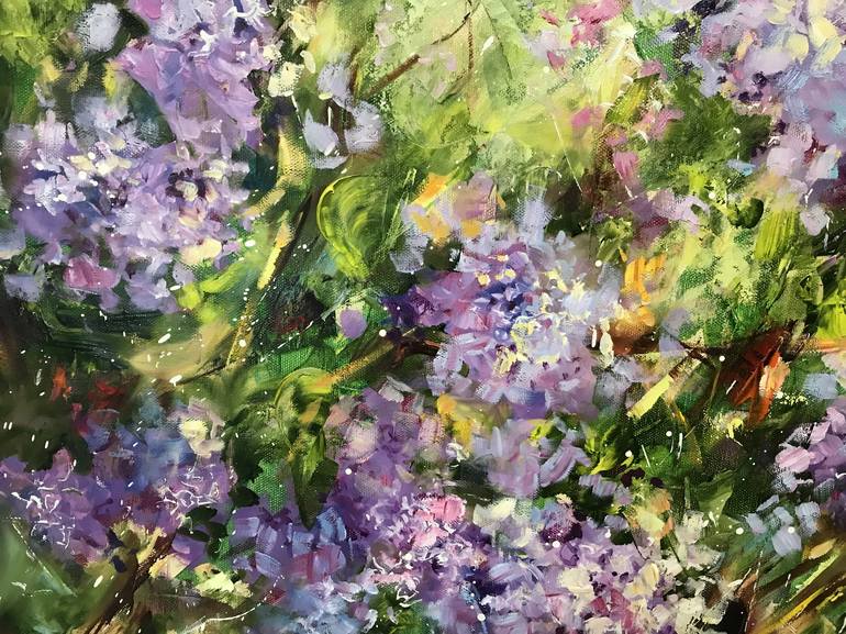 Original Impressionism Garden Painting by Diana Malivani