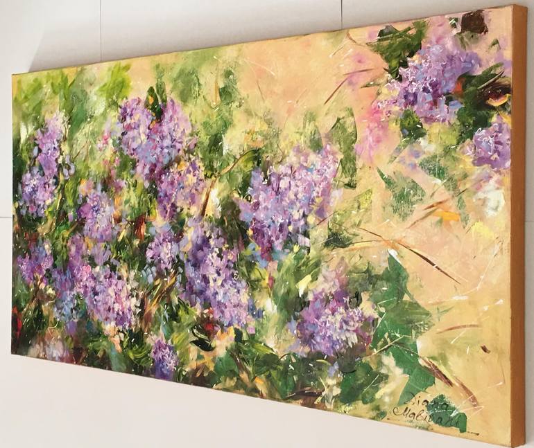 Original Impressionism Garden Painting by Diana Malivani