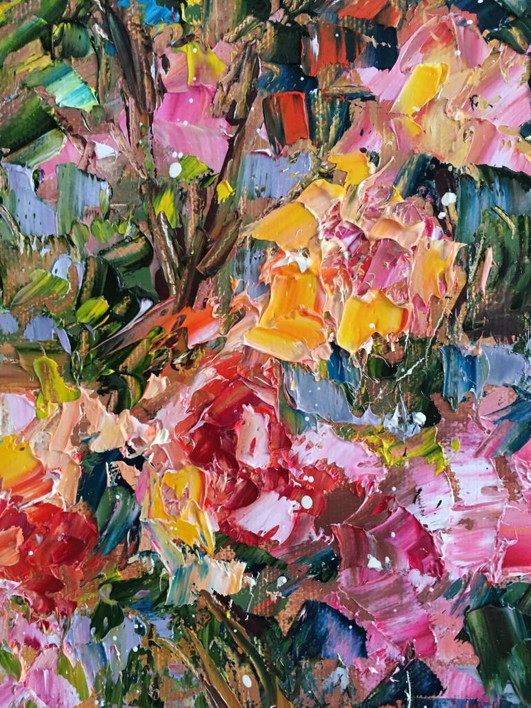 Original Impressionism Garden Painting by Diana Malivani