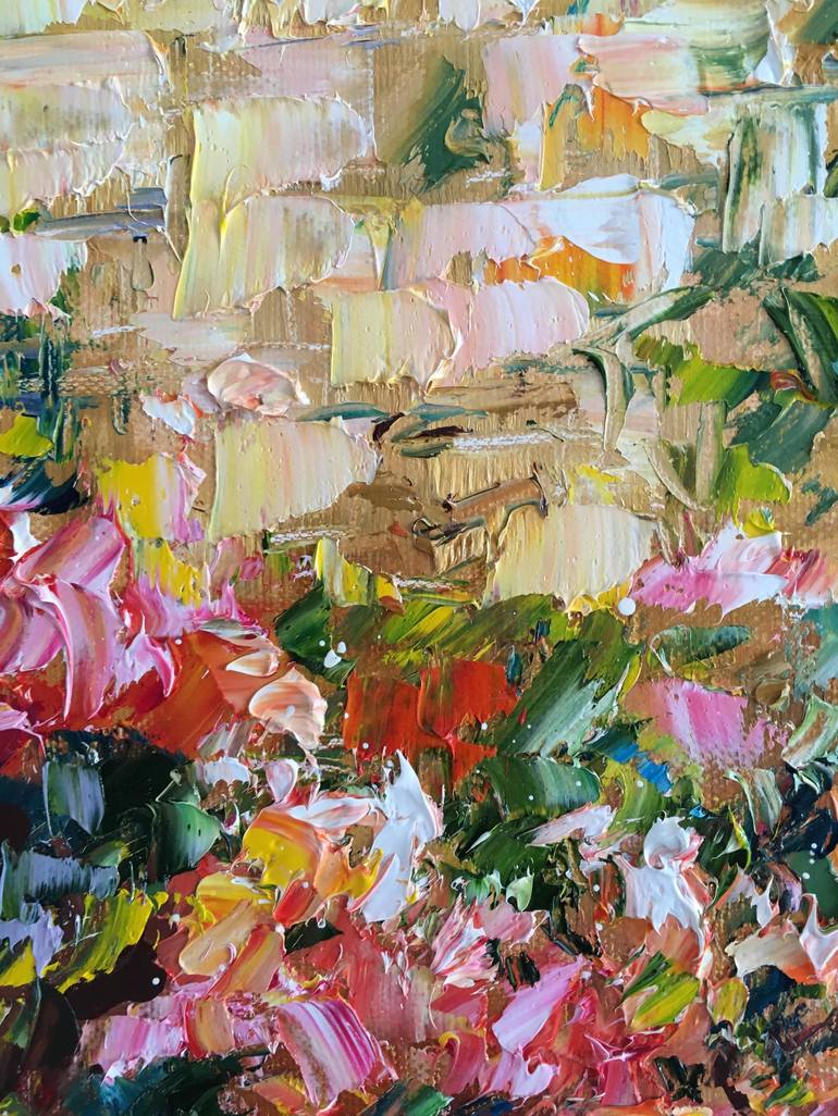 Original Impressionism Garden Painting by Diana Malivani