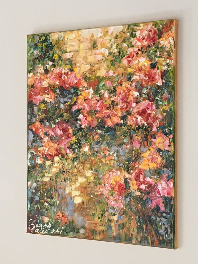 Original Impressionism Garden Painting by Diana Malivani