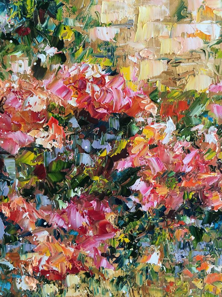 Original Impressionism Garden Painting by Diana Malivani