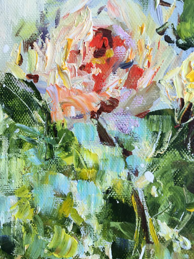 Original Impressionism Garden Painting by Diana Malivani