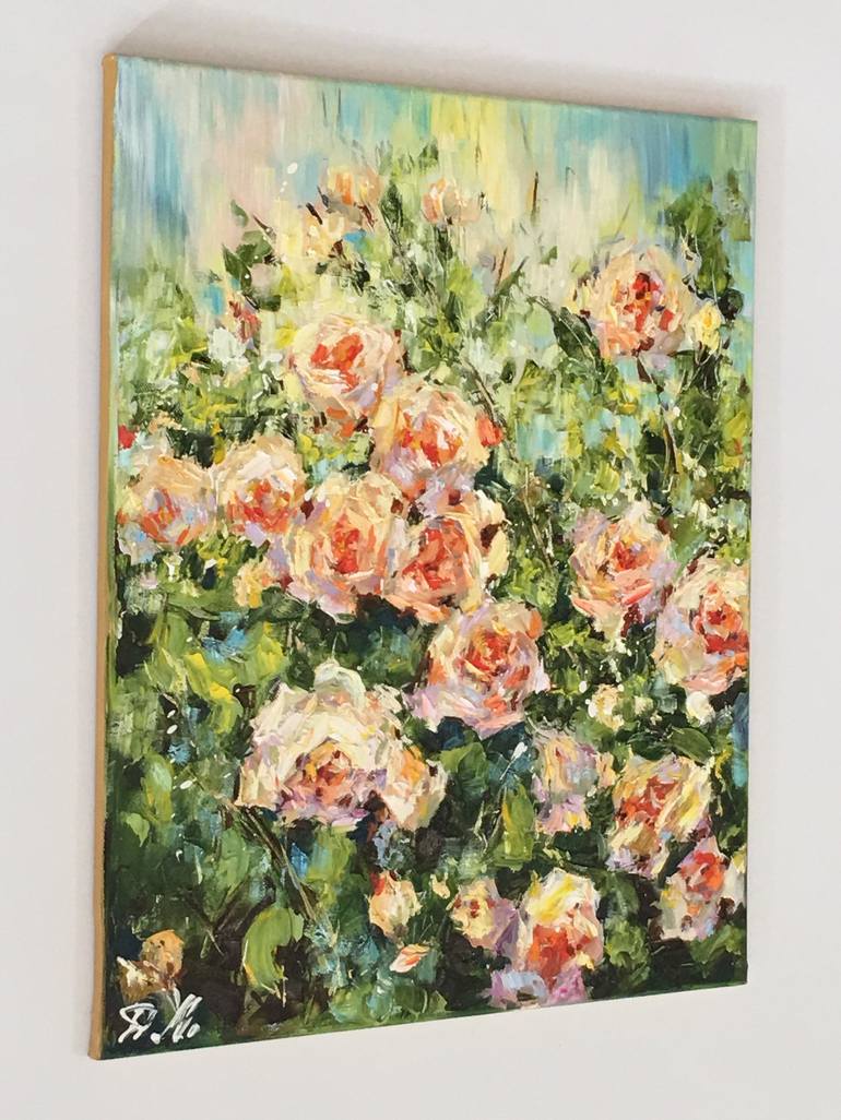 Original Impressionism Garden Painting by Diana Malivani