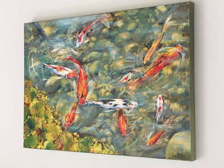 Original Impressionism Fish Painting by Diana Malivani